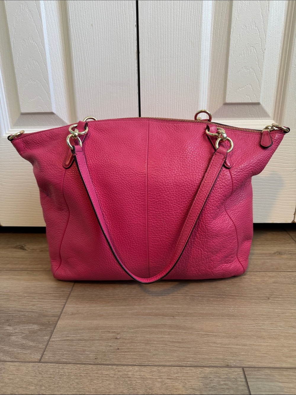 Authentic Coach Pink Pebbled Leather Tote Bag - Picture 8 of 16
